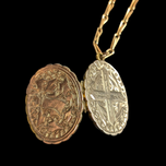 Antique Gold Filled Victorian Double Sided Locket With Cross