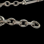 Antique Victorian Sterling Silver Albert Pocket Watch Chain Hallmarked Trombone / Paperclip Links England