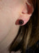 14K Yellow Gold Garnet Flower Cluster Stud Earrings