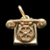 10K Yellow Gold Telephone Charm / Pendant for Bracelet or Necklace