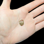9K Yellow Gold Open Work Filigree Heart Lock / Padlock Pendant / Connector Charm