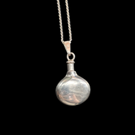 Sterling Silver Perfume Bottle / Vial Puffy