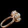 14K Yellow Gold, Pearl and Diamond Cluster Ring