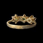 14K Yellow Gold Emerald and White Zircon Ring Size 8 3/4