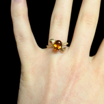 10K Etched Yellow Gold Citrine Ring Size 5 1/4