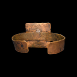 Mid-Century Modernist / Brutalist Rafael Alfandary Glass & Copper Cuff Bracelet