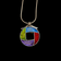 Round Multi-Colour Sterling Silver & 22K Gold Enamelled Necklace