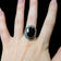 .925 Silver & Black Onyx Detailed Cabochon Ring Size 8 1/4 Signed JQI