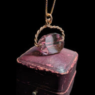 9K Rose Gold Amethyst Spinning Fob Pendant