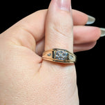10K Two Tone Yellow & White Gold Diamond Band Size 10.5