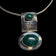 Sterling Silver Mexican Geometric Malachite Articulated Pendant Collar / Choker Necklace