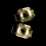 10K Yellow Gold Brushed / Etched Cat Head Stud Earrings