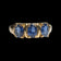 14K Yellow Gold Natural Heat Treated Triple Sapphire Ring Size 8 1/2