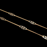 10K Yellow Gold 24" Long Station Chain Necklace