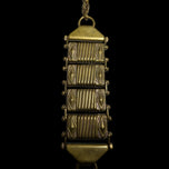 Antique Brass Pocket Watch Fob Chain with Horse / Equestrian Pendant