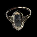 10K White Gold, Diamond & Onyx Art Deco Ring Size 6 3/4