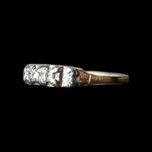 10K Yellow Gold & White Gold Art Deco Diamond Band Ring Size 6 3/4