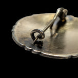 Sterling Silver & Enamel Painted Flower Brooch: Norway
