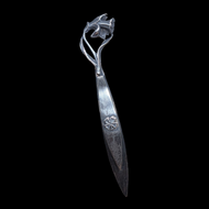 Sterling SIlver Art Nouveau Daffodil and Four-Leaf Clover Bookmark Vintage