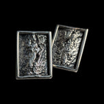 Sterling Silver Modern / Brutalist Fissure / Shadowbox Stud Earrings