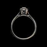 14K White Gold White & Black Diamond Ring Size 7 1/4