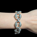Sterling Silver Ribbed Hollow Link Oversized Bracelet