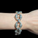Sterling Silver Ribbed Hollow Link Oversized Bracelet