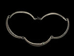 Arched Panel Link Sterling Silver Collar Necklace with Natural Aquamarine