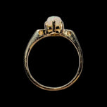 14K Yellow Gold Birks Opal & Diamond Ring Size 4.5