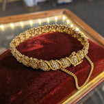 10K Yellow Gold & Natural Diamond Tennis Bracelet With Safety Clasp