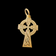 9K Yellow Gold Celtic Cross Charm / Pendant With Knotwork / Scroll Details