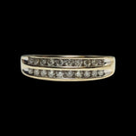 10K Yellow Gold Double Row Diamond Band Size 7 1/4