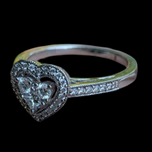 10K White Gold & Diamond Michael Hill Heart Halo Ring