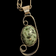 Orno Poland Sterling Silver & Green Stone Textured Chain Modernist