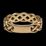 9K Yellow Gold Open Work Braided Celtic Knot Band Ring Size 8.5