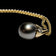 14K Yellow Gold Tahitian Black Pearl & Diamond Pendant Necklace