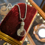 Sterling Silver Glass Flask With Silver Flakes