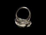 Sterling Silver & Natural Spider Web Turquoise Feather Ring Size 6.5