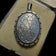 Victorian Sterling Silver Large Locket with Floral Scrollwork Etching & Beaded Edge