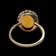 14K Yellow Gold Shell Left Facing Filigree Cameo Ring Size 7