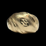 10K Yellow Gold Brushed / Etched Dome Ring Size 7