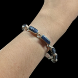 Vintage Mexico 950 Silver Sodalite Necklace, Ring, and Bracelet Set - Ring Size 10