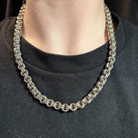 Mexican Sterling Silver Double Link / Viking Chainmail Link Chain Necklace