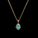 14K Gold Blue Topaz and Diamond Necklace