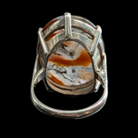Sterling Silver & Moss Agate Cocktail Ring by Shiptonia England Ring Size 6.5