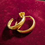 14K Yellow Gold Solid Sleek Hoops 16mm