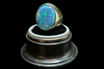 14K Yellow Gold Large Mosaic Opal Triplet Ring Size 8 1/4