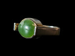 14K White Gold & Jade Mid-Century Modernist Statement Ring Size 5 1/4