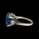 10K White Gold Synthetic Blue Spinel & Turquoise Ring Size 5.5