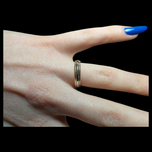 14K Yellow & White Gold Bevel / Etched Band Size 6.5
